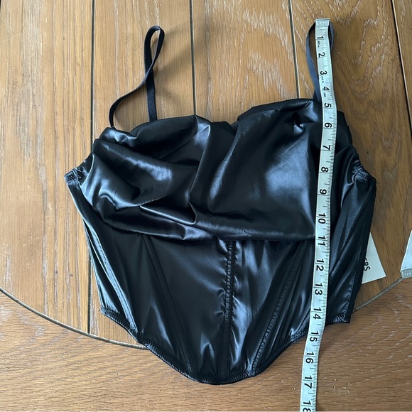 NWT Urban Outfitters Black Corset Crop Top Medium - Picture 11 of 11